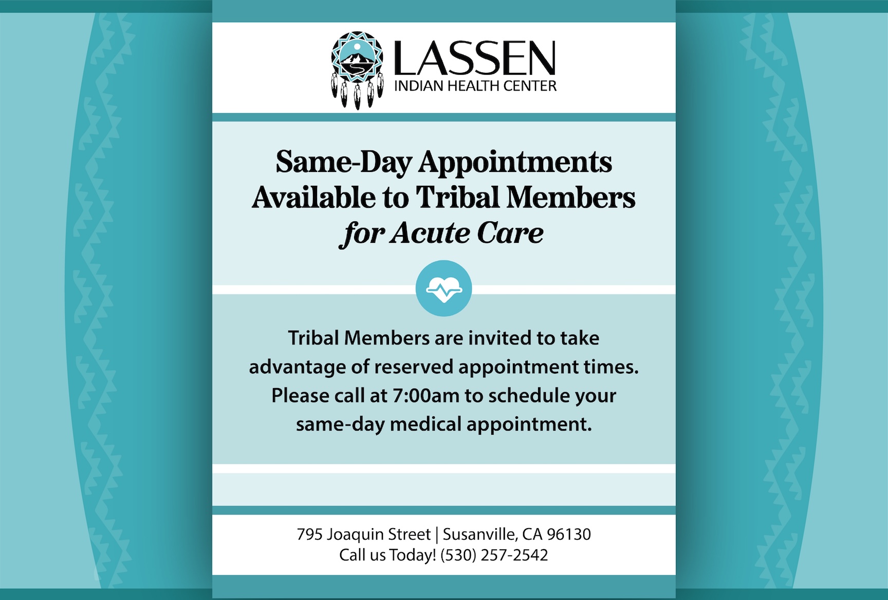 Tribal Members Same-Day Appointments Flyer